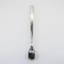 art. 121 Bombilla Alpaca Brasilera Bañada en plata caño largo extra chato labrado sobre el caño y coco paleta