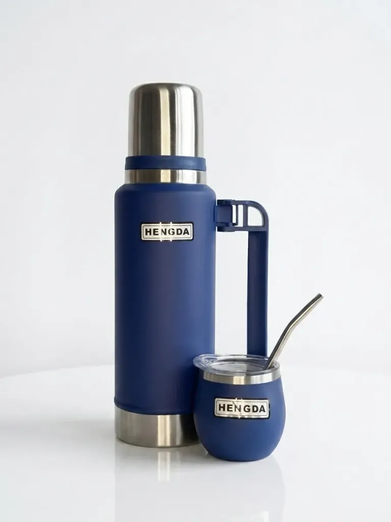 Termo con mate Hengda 1Lt (Blanco)