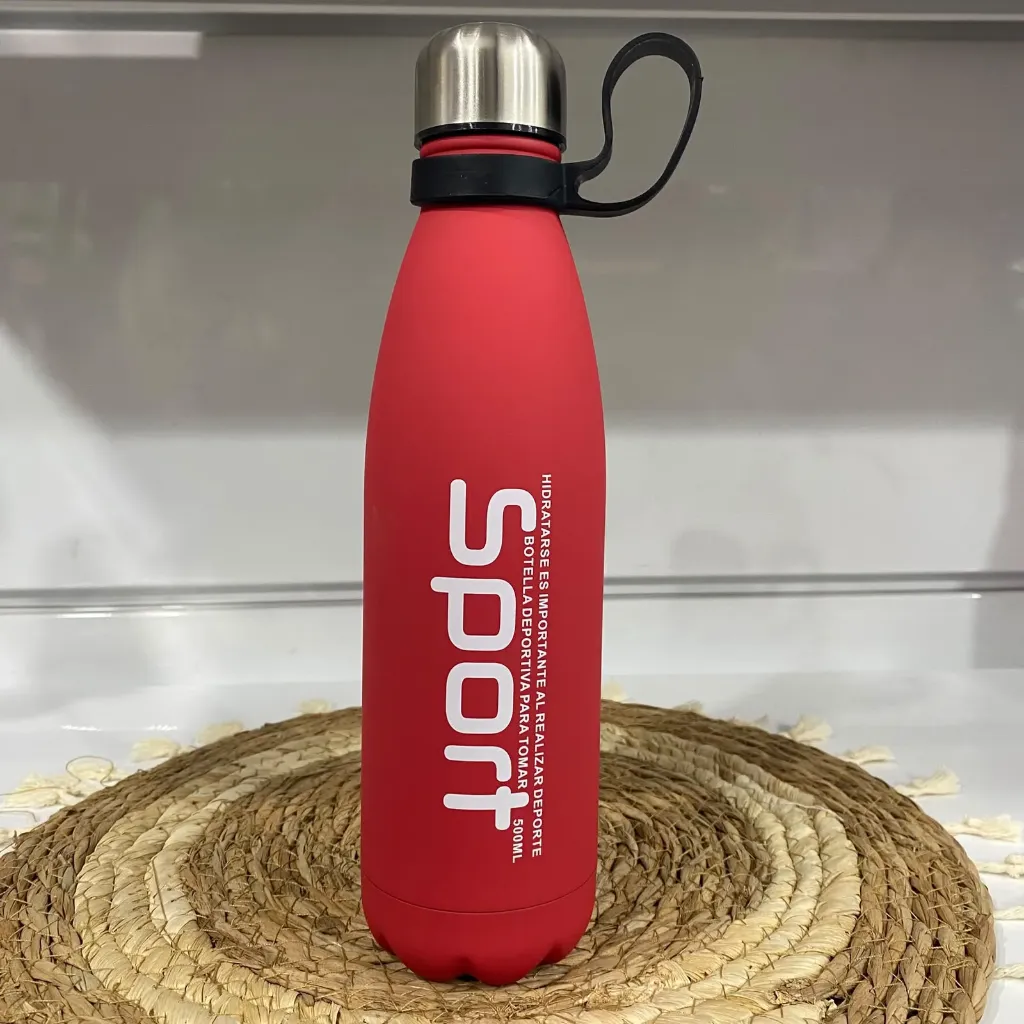 Botella sport con tapa (Rojo)