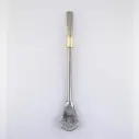 art. 120 Bombilla alpaca brasilera caño mediano redondo con virola de bronce y coco paleta