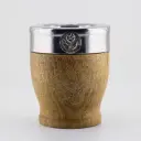 Mate Imperial de algarrobo con virola y fleje de acero inoxidable con dije