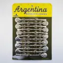 art. 520 Blister Bombilla Argentina bronce niquelado desarmable caño largo repujado
