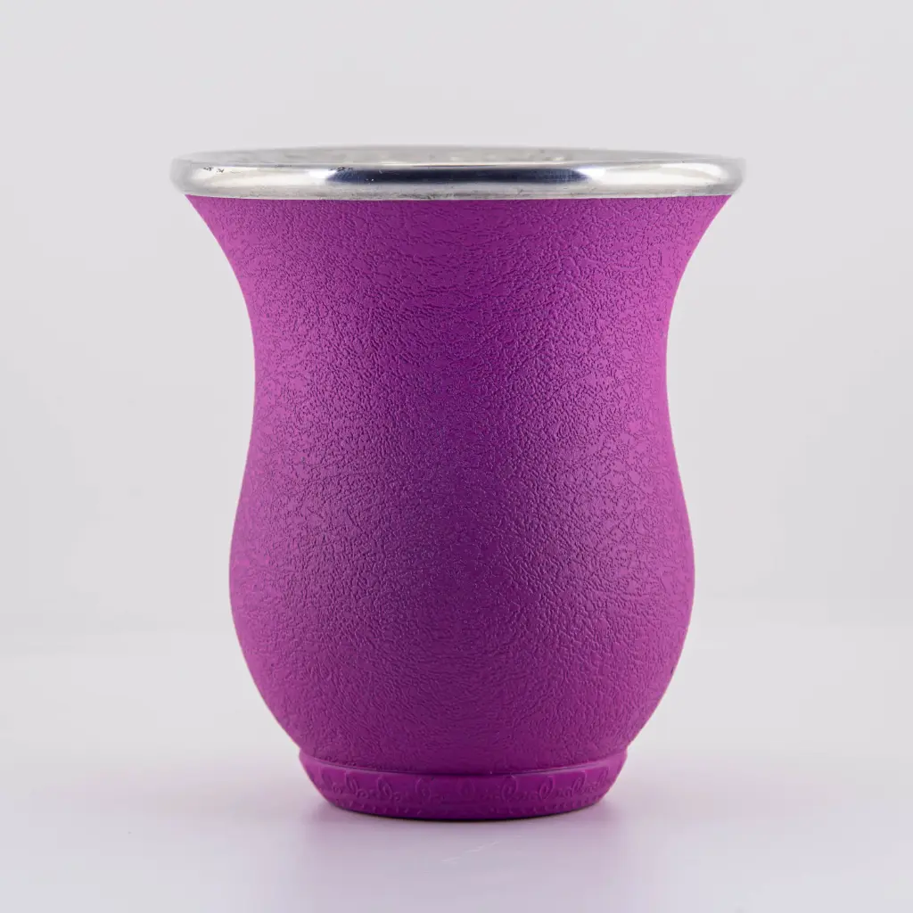 Mate de calabaza forrado en PVC con virola de aluminio