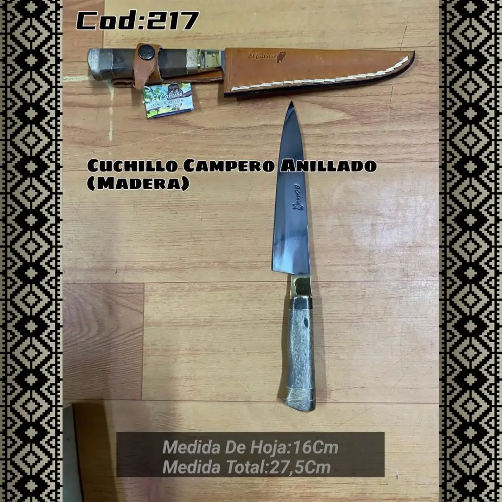 [c217] Cuchillo Campero Anillado (Madera)