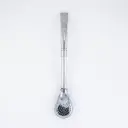 Bombilla Alpaca Brasilera bañada en plata caño corto redondo pico de loro y coco paleta