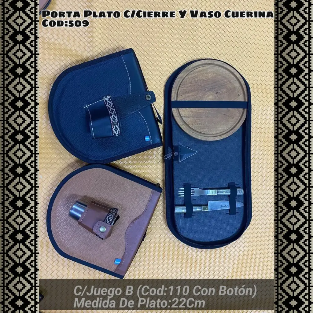 [c509] Porta Plato con Cierre y Vaso con Juego B (con Botón)