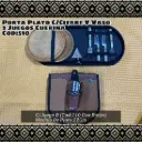 Porta Plato Doble con Cierre y Vaso con Juego B (con Botón)