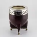 Mate Imperial calabaza con virola alpaca con bolitas