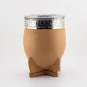 Mate Imperial de cuero vaqueta calabaza con virola y fleje de acero inoxidable