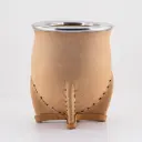 Mate Camionero con virola de acero inoxidable forrado cuero